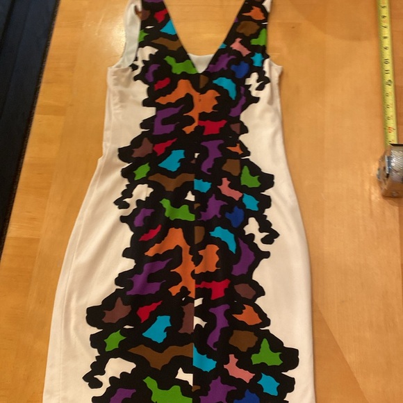 Joseph RibbKoff White with Puzzle Piece Midi Dress size 6 - Picture 10 of 12